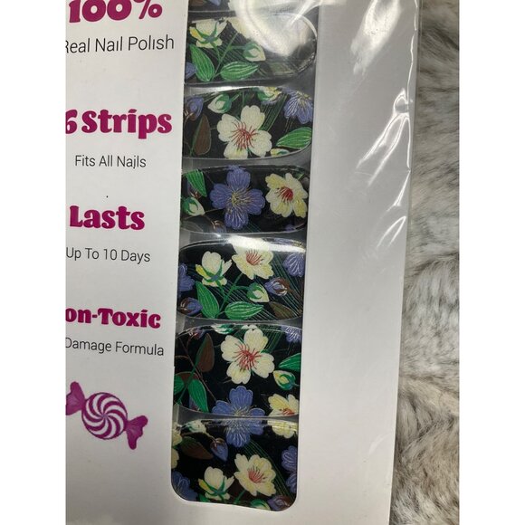 Candied Nails Floral Nail Polish Strips 16 Pack Non-Toxic Lasts 10 Days - Picture 3 of 3